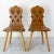 Pair of chairs, Swiss Alp escabelles in the brutalist style French, late 19th century Characterful One of the chairs has a...