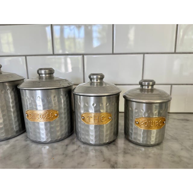 French Provincial Vintage French Kitchen Canister Set For Sale - Image 3 of 11