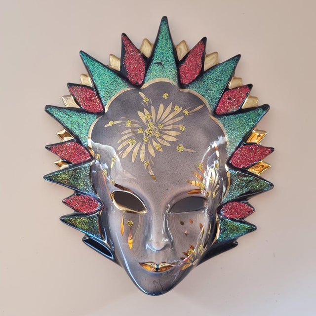 Venetian Ceramic Mask, 1980s For Sale - Image 9 of 9