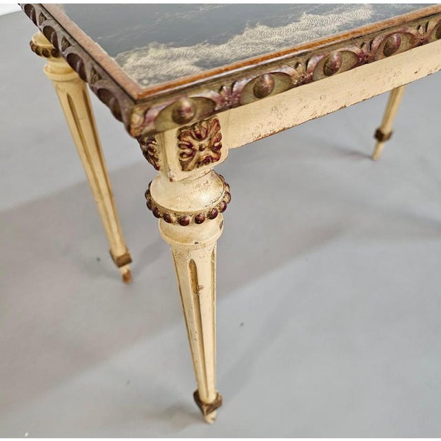 Neoclassical Painted Nesting Tables with Gold Leaf Tops, Set of 2 For Sale - Image 10 of 18