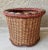 Stylish Late 20th-Century Rattan & Willow Pedestal Base Basket Cachepot For Sale - Image 4 of 12