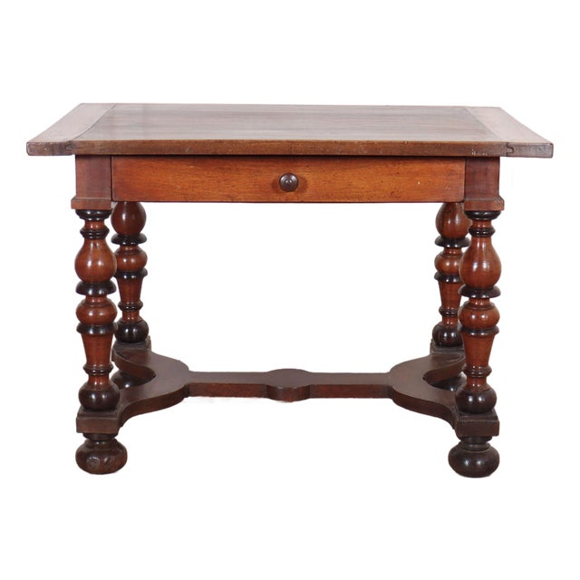Italian Walnut Side Table For Sale