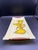 Mid-Century Modern Vintage Georges Briard MCM Yellow Pear Fruit Curved Glass Tray With Wood Handles – Signed For Sale - Image 3 of 10