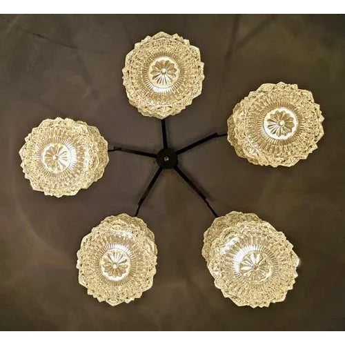 Wood Mid-Century Modern Teak, Rosewood and Crystal Spider or Cascade Chandelier, 1960s For Sale - Image 7 of 8