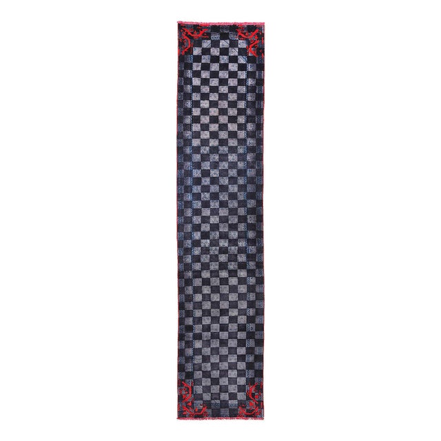 Traditional Pasargad DC Gray Color Hand Knotted Od Runner Rug For Sale - Image 3 of 4