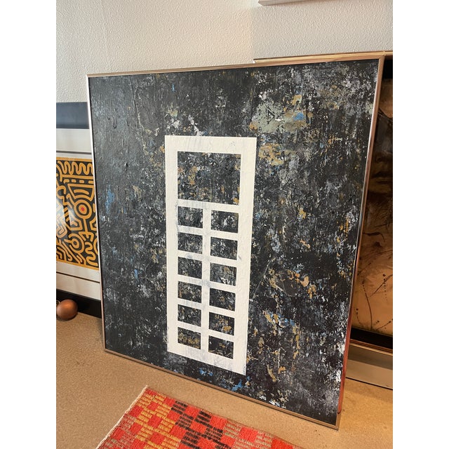 Original Glass Canvas Graffiti Layered Tactile Signed Wall Art Neo Abstract Expressionism For Sale - Image 4 of 10