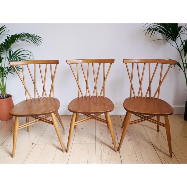 Ercol Vintage Candlestick Chairs by Lucian Ercolani for Ercol, 1960s, Set of 3 For Sale - Image 4 of 18