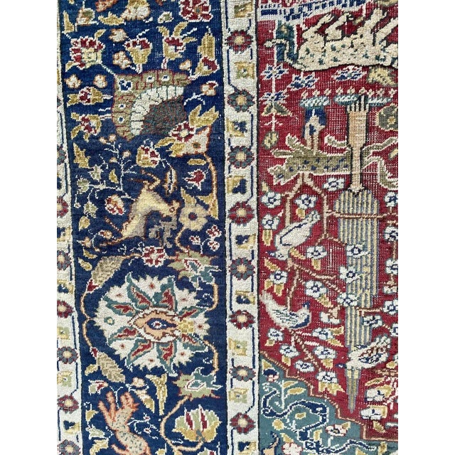 Antique Turkish Silk Kayseri Rug For Sale - Image 9 of 18
