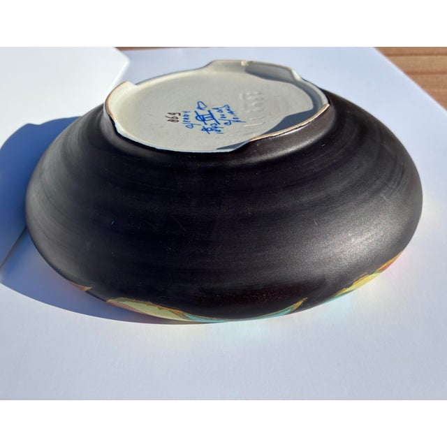 Black Antique "Jugendstil" Gouda Ceramic Bowl Netherlands For Sale - Image 8 of 11