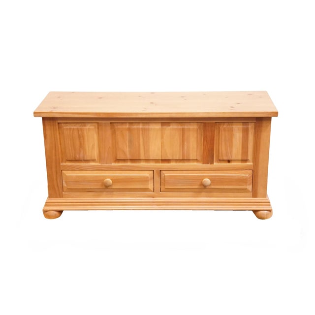American Broyhill Furniture Fontana Collection Solid Pine 28" Blanket Hope Chest W. Drawers For Sale - Image 3 of 14
