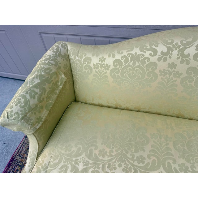 Vintage Chippendale Ball and Claw Camelback Damask Settee Sofa Chairish