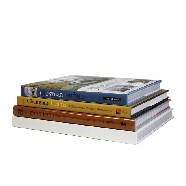 Booth & Williams Decorative Books - Rustic Ocean Coffee Table Stack - 4 Orange and Blue Books For Sale - Image 4 of 4