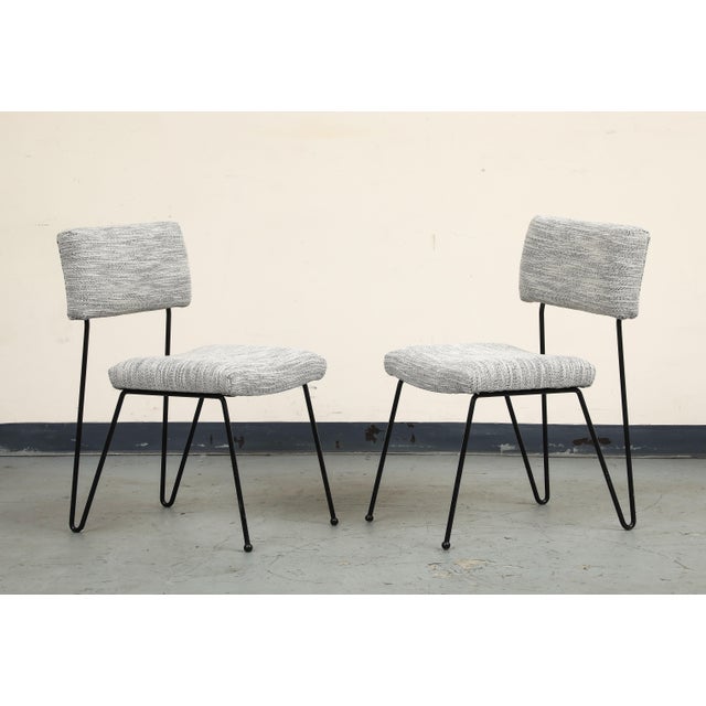 Pair of Midcentury Modern Case Study Iron Chairs With Cowtan Performance Fabric For Sale - Image 9 of 10