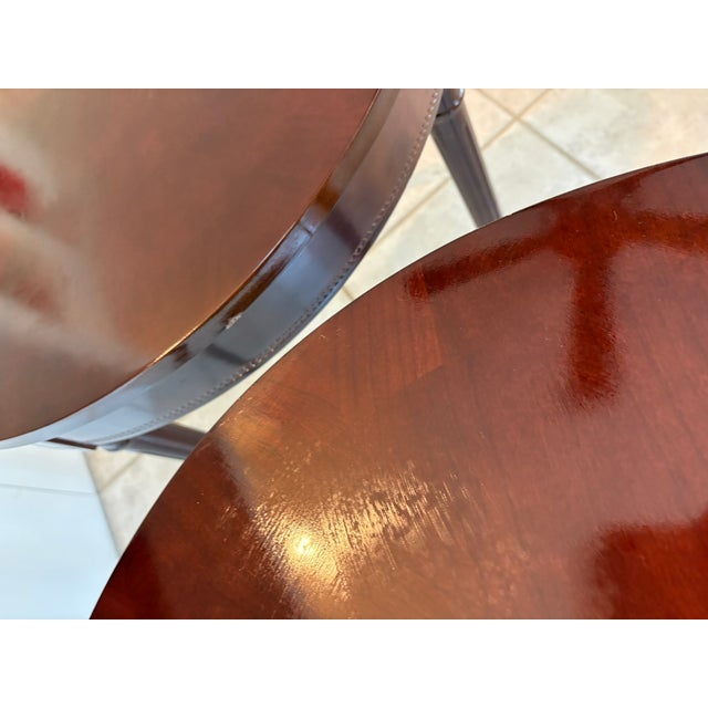 Vintage Round Traditional Side Tables With Brass Sabots in the Manner of Baker For Sale - Image 9 of 15