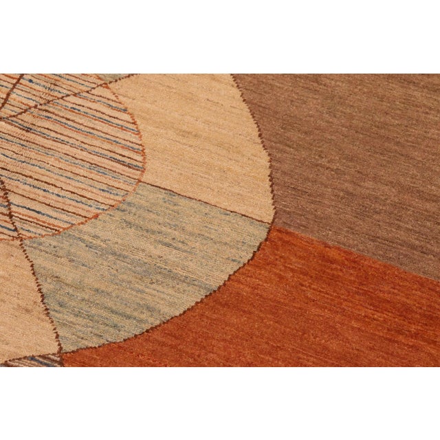1980s 1980s Boho Chic Gabbeh Orange/Brown Wool Rug - 6'2" X 9'3" For Sale - Image 5 of 10