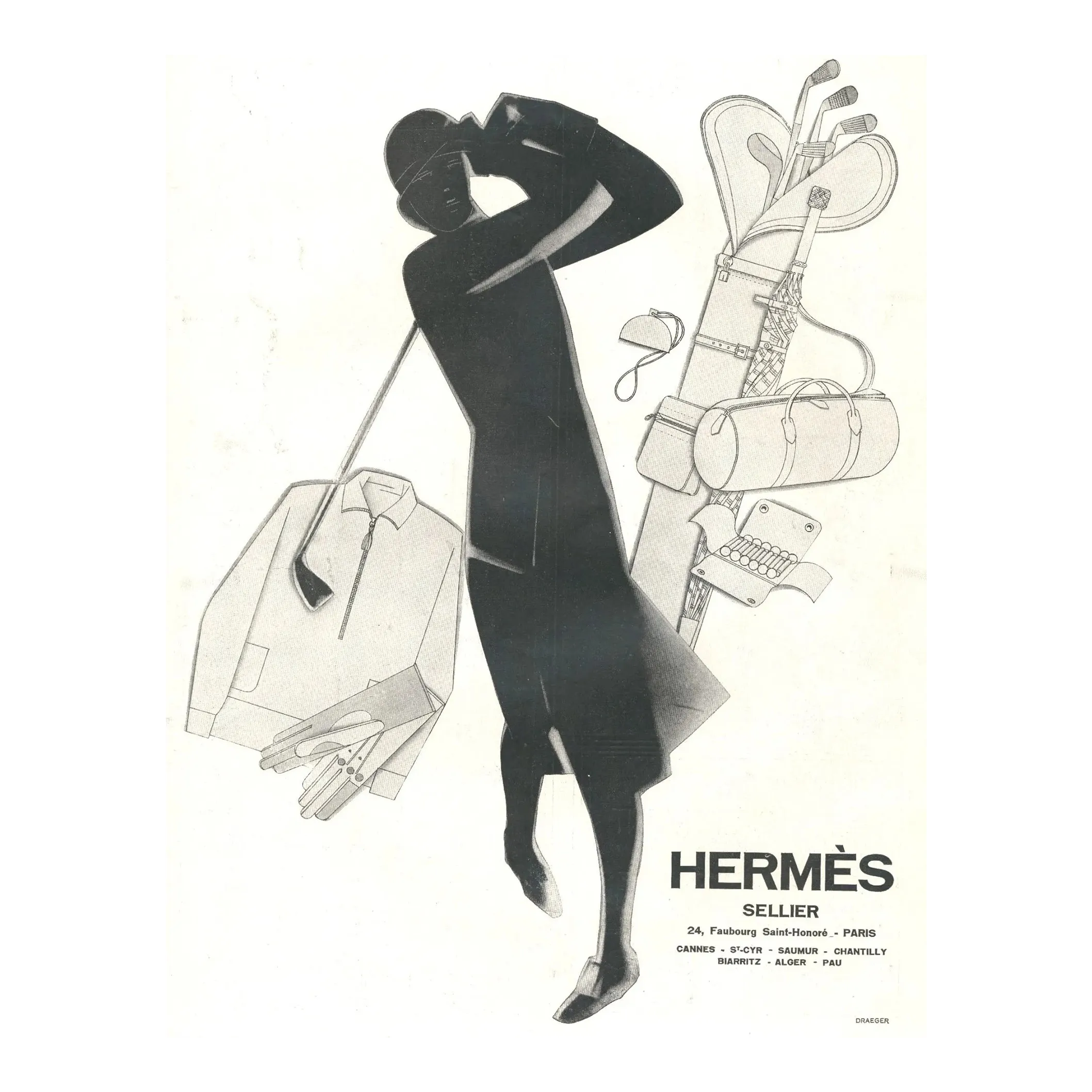 1929 Rare French Hermes Advertisement Print for the Woman Who