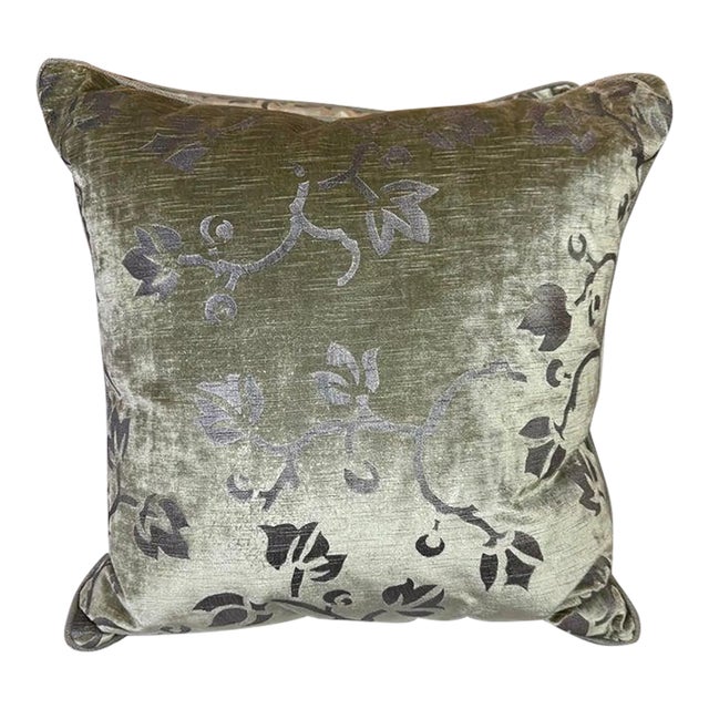 Pair of Stenciled Nomi Velvet Pillows For Sale