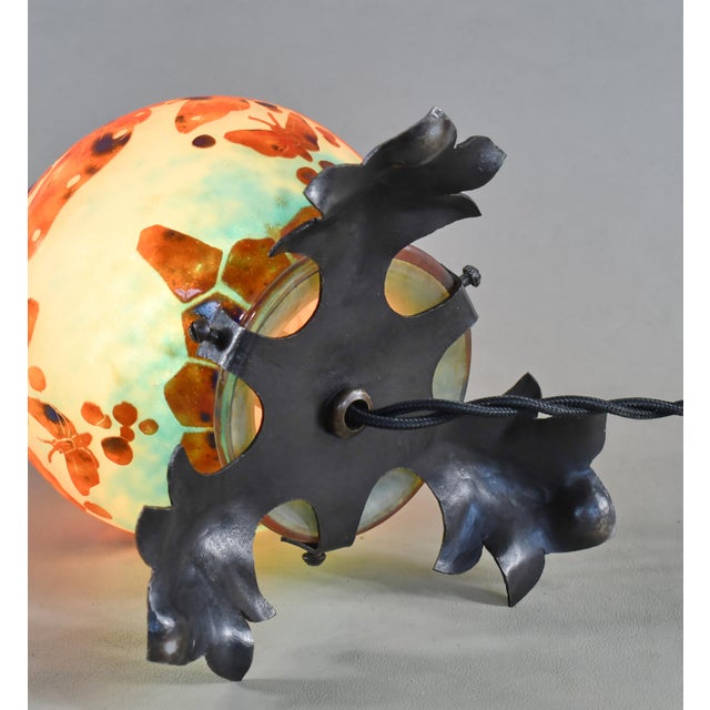 French Art Deco Incense Burner Night Lamp by Le Verre Francais Schneider - 1920s France For Sale - Image 10 of 12