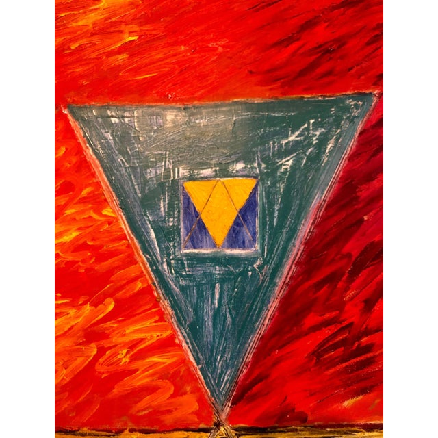 Joan Kahn, Joan Kahn Rome Vibrant Bold Color Abstract Expressionist Modernist Oil Painting, 1987 For Sale - Image 11 of 12