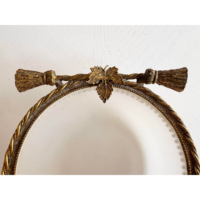 Gold Antique French Ormolu & Opaline Catchall Bowl, Louis XVI Revival For Sale - Image 8 of 12