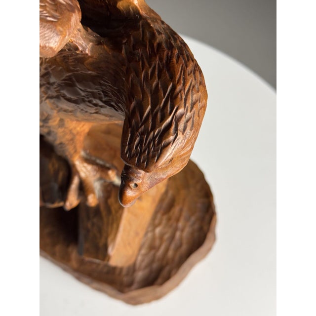 Black Forest Carved Wood Eagle Figurine For Sale - Image 11 of 13