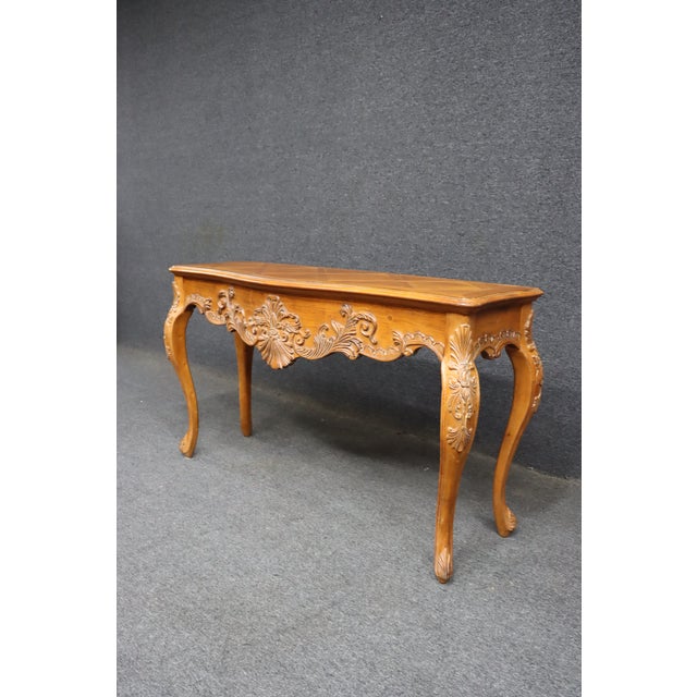 Ethan Allen Ethan Allen County French Pine Console For Sale - Image 4 of 12