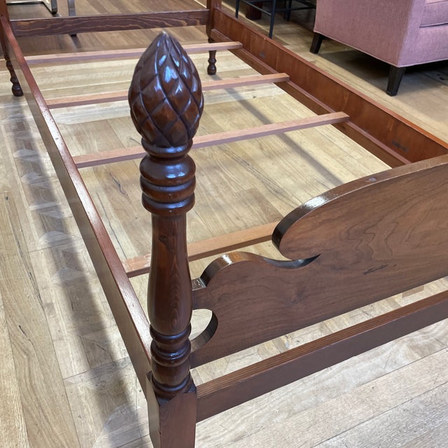 Twin Size Antique Mahogany Pineapple Bed Frame Chairish