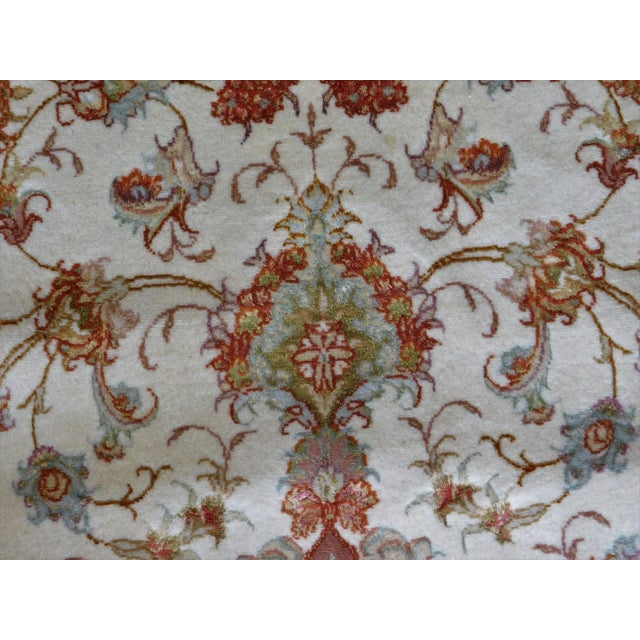 Beige 1990s Vintage Han-Knotted Wool and Silk Runner Rug. 2'7"x 10'5" For Sale - Image 8 of 11