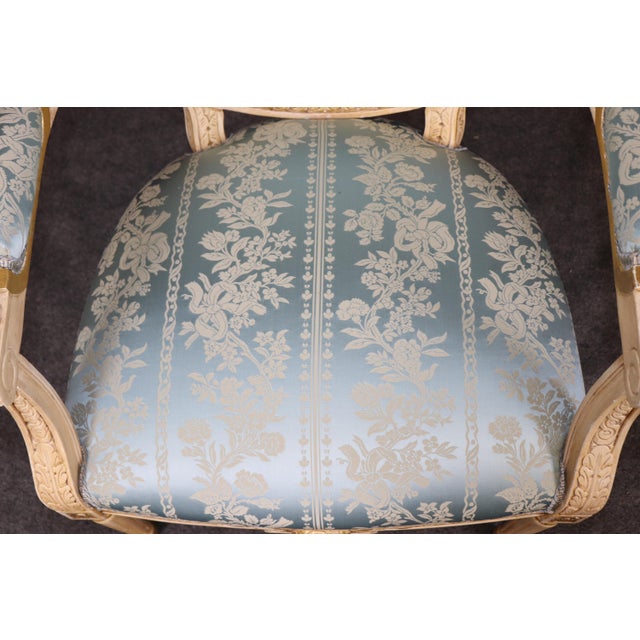 Set 10 French Louis XVI Style Parcel Gilt Dining Chairs. For Sale - Image 9 of 16