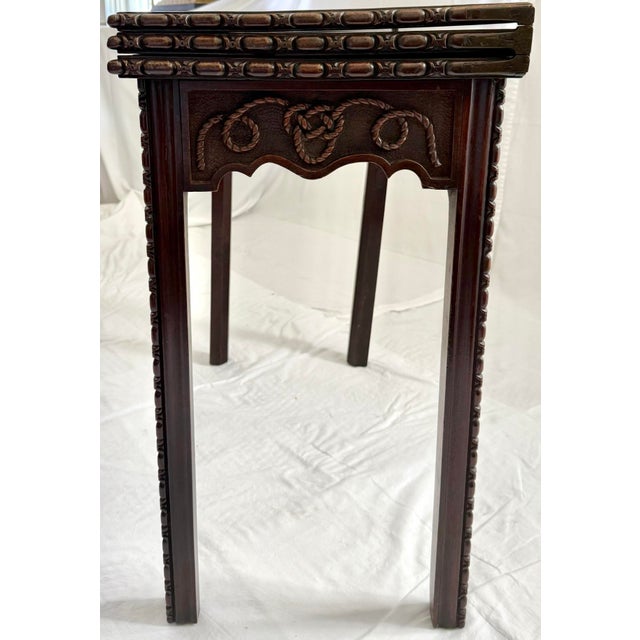 A Nautical Inspired 18th C. English George III Mahogany Triple Fold-Over Games Table For Sale In Charleston - Image 6 of 15