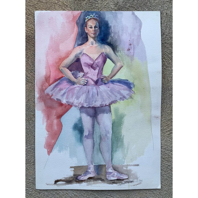 Original watercolor of a ballerina on Arches cold press watercolor paper. Measures 14 x 20”, unsigned and unframed.
