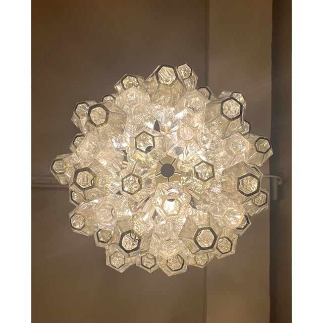 1950s Vintage Poliedri Chandelier by Venini, Venice, Italy, 1950s For Sale - Image 5 of 11