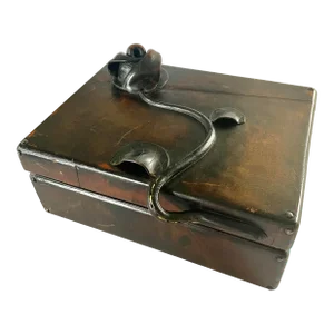 Vintage Large Leather Box With Rose Motif