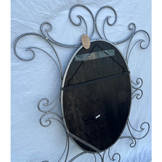 Silver Metal Mirror With Scroll Work For Sale - Image 14 of 18
