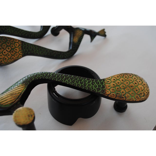 Hollywood Regency Vintage Handcrafted Peacock Enamel Bronze Door Handles Pulls Set of 2 For Sale - Image 3 of 9