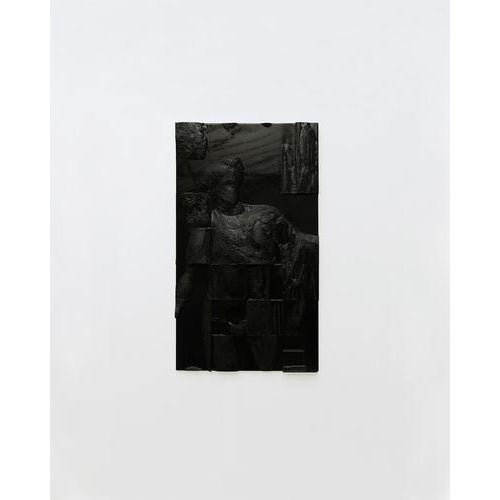 Black apollo, mdf and 3d printed petg, wall mounted sculpture by arthur bitsch dimensions: w 76 x d 7.3 x h 133 cm....