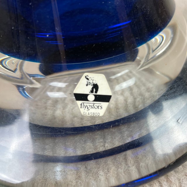 Blue Table Lamps from Flygsfors Glasbruk, Sweden, 1960s, Set of 2 For Sale - Image 8 of 9