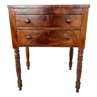 A Late Federal Mahogany Work Table Signed by New York Cabinetmaker George W. Miller, Circa 1825 For Sale