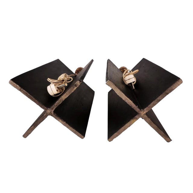 Pair of Jean-Michel Frank Design Iron 'Croisillon' Design Table Lamps by Argentine Company Comte For Sale - Image 9 of 10