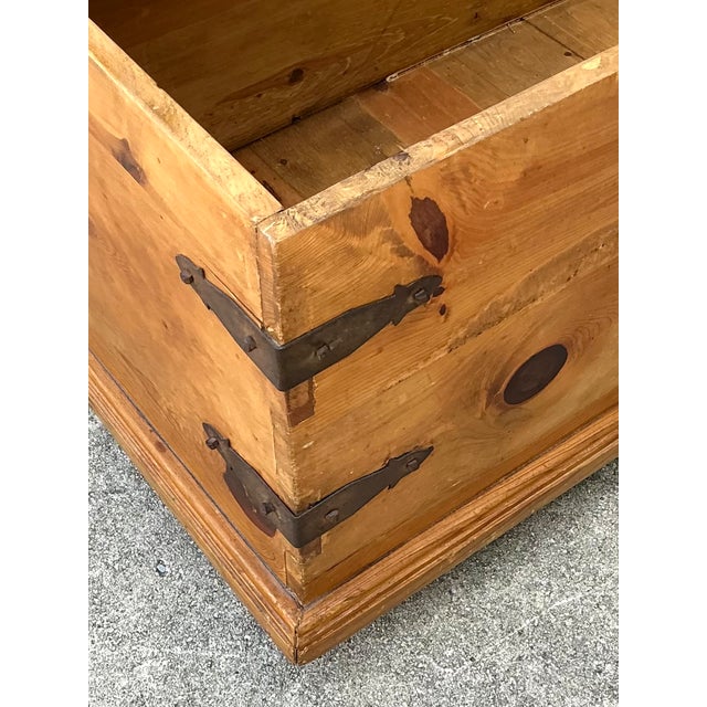 Vintage Rustic Wood Storage Coffee Table For Sale - Image 9 of 12