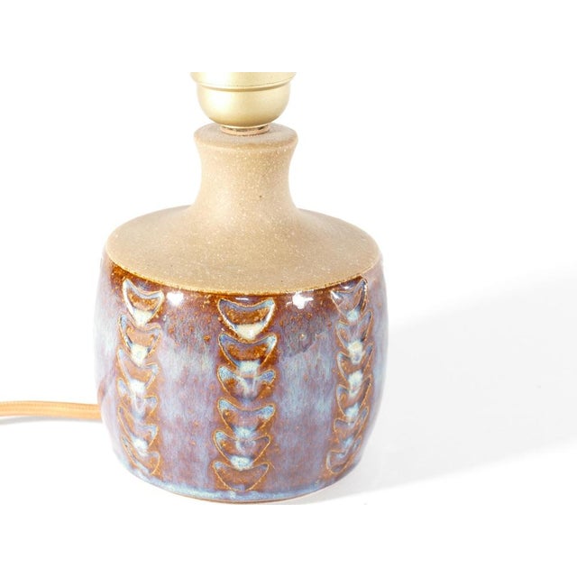 Scandinavian Modern Blue Glazed Stoneware Table Lamp from Søholm Stoneware, 1960s For Sale - Image 14 of 15
