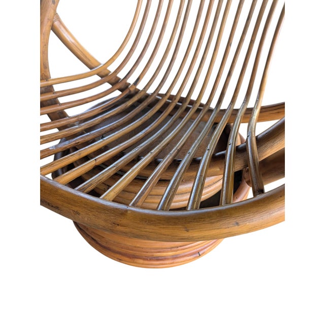 Mid-Century Modern Organic Bentwood Rattan Swivel Tub Chair For Sale - Image 13 of 18