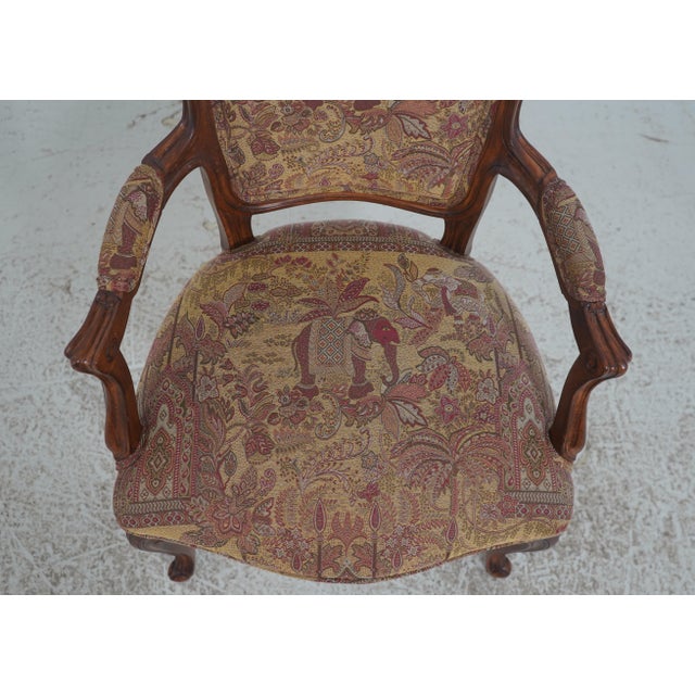 Set of 8 French Style Carved Upholstered Dining Room Chairs For Sale - Image 10 of 18