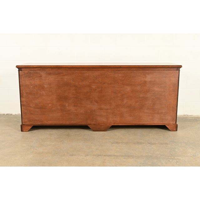 Drexel Heritage Mid-Century Hollywood Regency Burl Wood Dresser or Credenza, Newly Refinished For Sale - Image 14 of 15