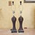 Early 21st Century Vintage Uttermost Carved Wood-Finish Urn Table Lamps With Damask Shades – Pair For Sale - Image 5 of 18