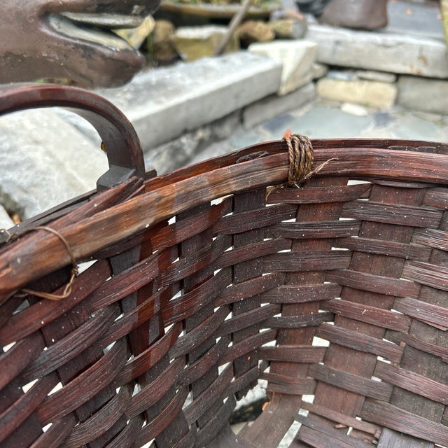 "Inscribed Federal Era C. 1811 Adirondack Woven Splint Baby Cradle Rocker — Hand-Carved 'Heidi 11' Provenance" For Sale - Image 6 of 12