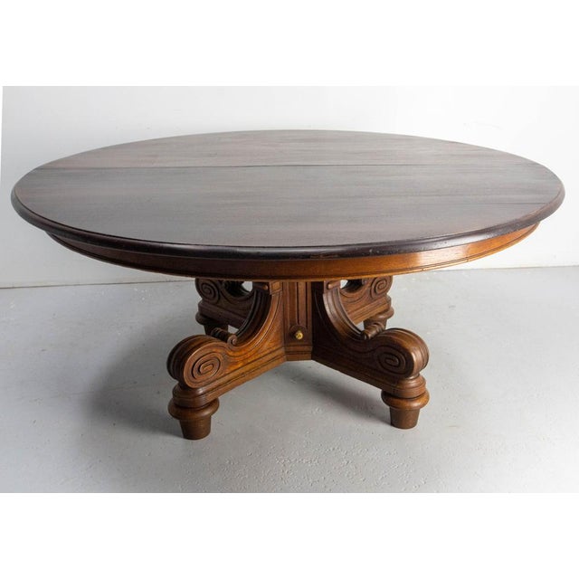 French oak table made in the mid-19th century. Former extension table that has been transformed into a fixed table. Good...