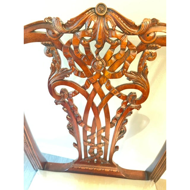 Wood 1950s Set of 10 Chippendale Chairs For Sale - Image 7 of 10