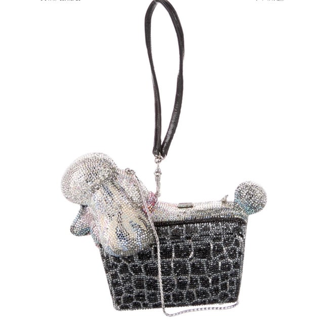 Judith Leiber Poodle Dog Phoebe Crystal Minaudière Wrist Shoulder Evening Bag Animal For Sale - Image 14 of 14