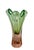 Asymmetrical and fluid, a gentle pink and green Czechoslovakian Art Glass Vase by Josef Hospodka for Chrisbska, made in...
